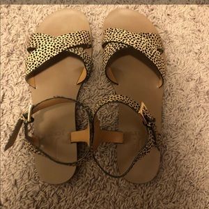 J. Crew Leopard Strappy Sandals